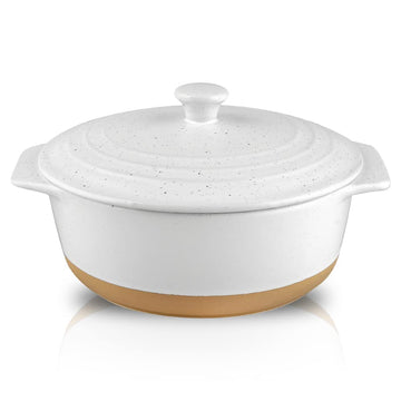 Ceramic Casserole Dish with Lid Oven Safe, 2 Quart Round Casserole Dish Set, 9 Inches Round Baking Dish with Lid Oven