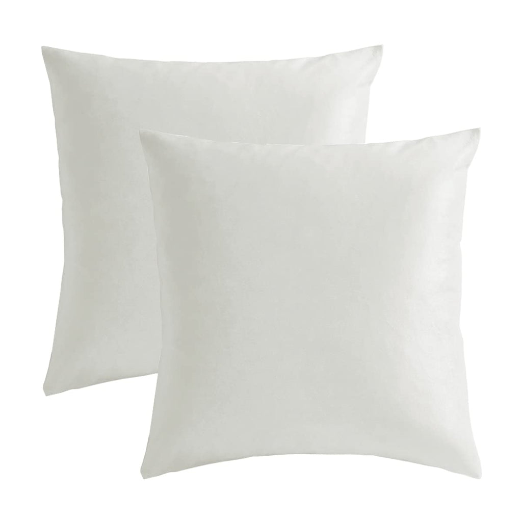 Throw Pillow Covers 26x26, Set of 2 Rice Ivory Square Couch Pillow Covers, Velvet Sofa Boho Cushion Pillows