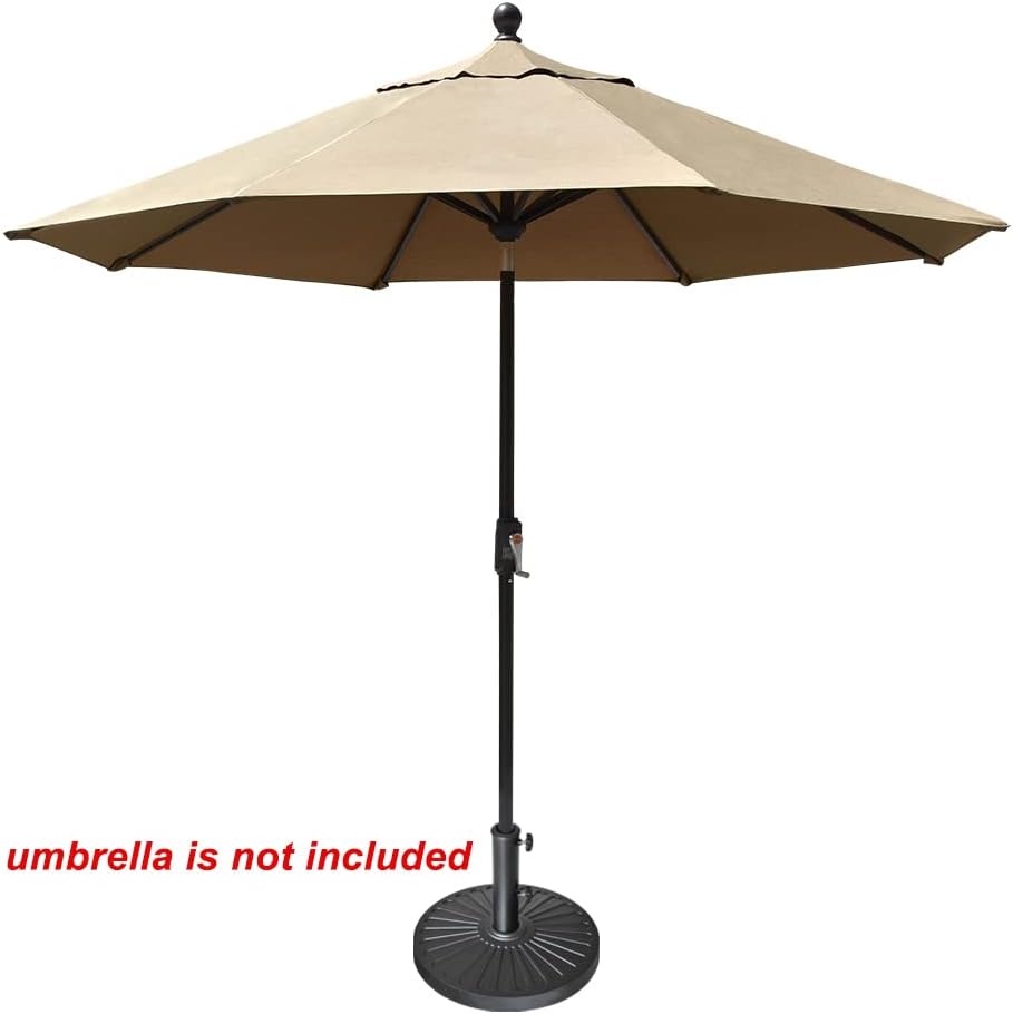 USA 18" Patio Umbrella Base Stand, 26 lbs Heavy Duty Cast Resin Outdoor Table Umbrella Holder for 1.5" - Black