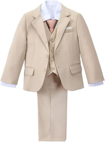 Piece Boys Slim Fit Tuxedo Suit Set Formal Outfit Wear Toddler Kids