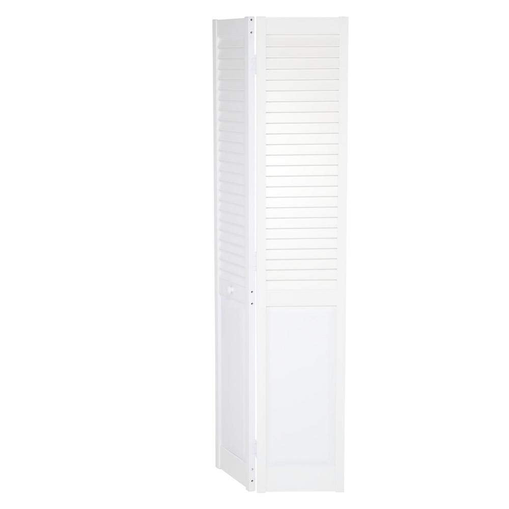 SEALP32 Seabrooke PVC Louvered & Panel Interior Bifold Door, 80 in. x 32 in., White