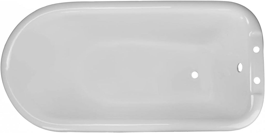Heritage 54 Inch Cast Iron Clawfoot Tub and Shower Package - White/Chrome Feet & Fixtures