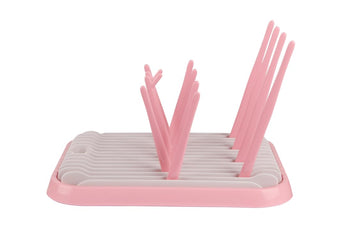 Baby Bottles Drying Rack, Folding Drainer for Feeding Bottles Accessories Dryer Holder(Pink)