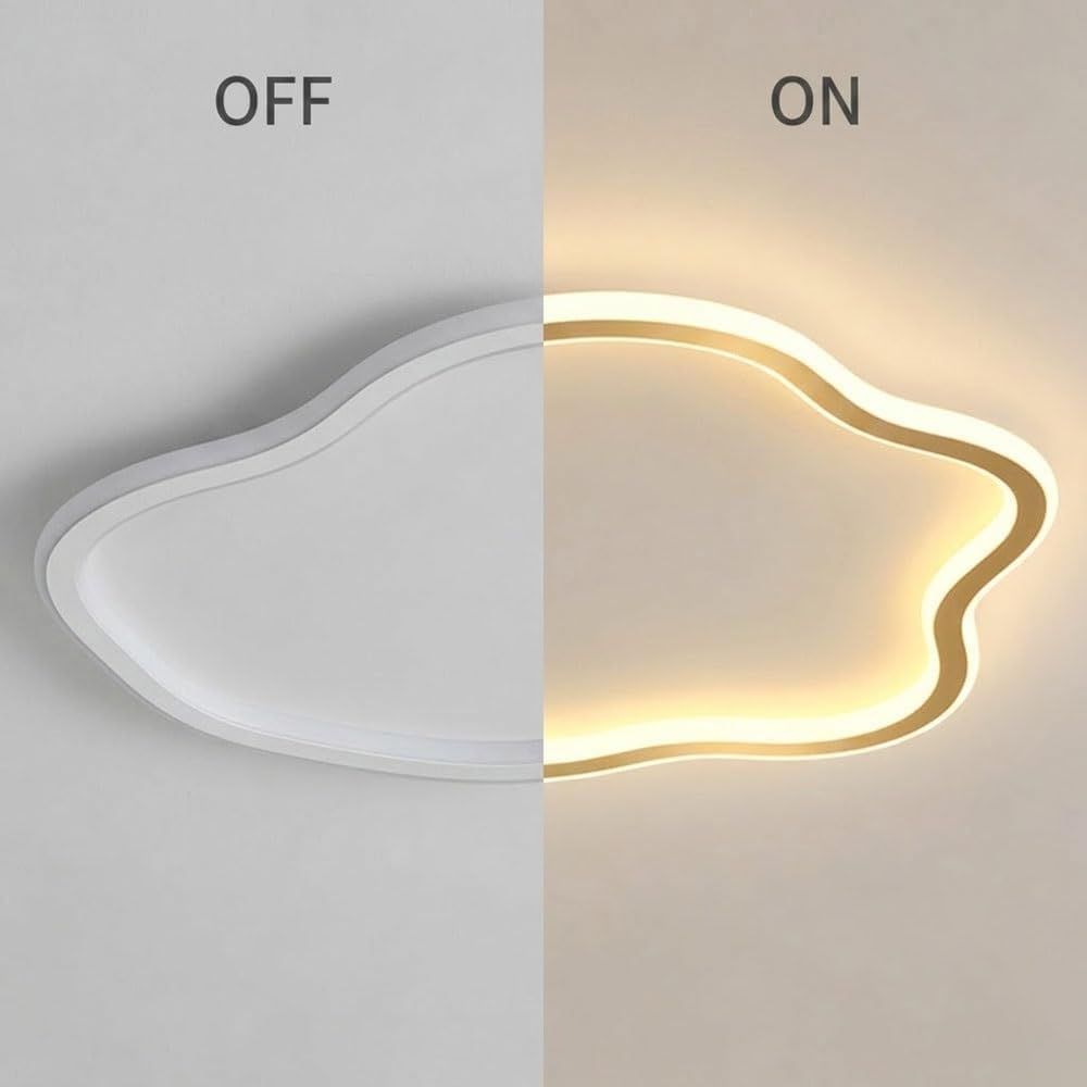 Minimalist Bedroom Cloud Flush Mount Ceiling Light, Modern White Bedroom Lamp, Creative Acrylic Ceiling Light Fixture