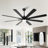 62" Ceiling Fan with LED Light and Remote - Black & Walnut