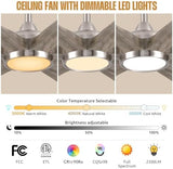 Savey'Sley 72" Ceiling Fan with LED Light and Remote - Gray