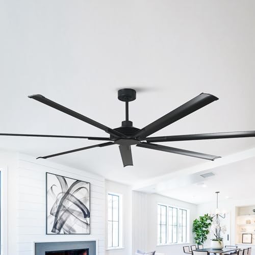 84" Ceiling Fan with LED Light and Remote - Matte Black