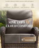 3-Piece Wicker Outdoor Patio Furniture Set - Swivel | Brown All-Weather Resistant for Patio, Garden & Porch