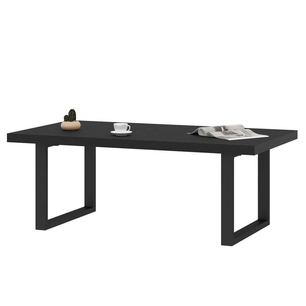 Black Oak Coffee Table, Modern Wood Center Table 47 in