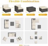 5-Piece Rattan Outdoor Patio Furniture Set | Beige All-Weather Resistant for Backyard, Garden & Porch