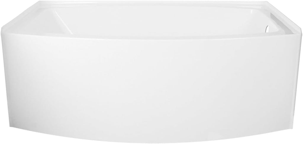 VTDR663222R 66-Inch Acrylic Curved Apron 3-Wall Alcove Tub with Right Hand Drain, Glossy White