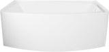 VTDR663222R 66-Inch Acrylic Curved Apron 3-Wall Alcove Tub with Right Hand Drain, Glossy White