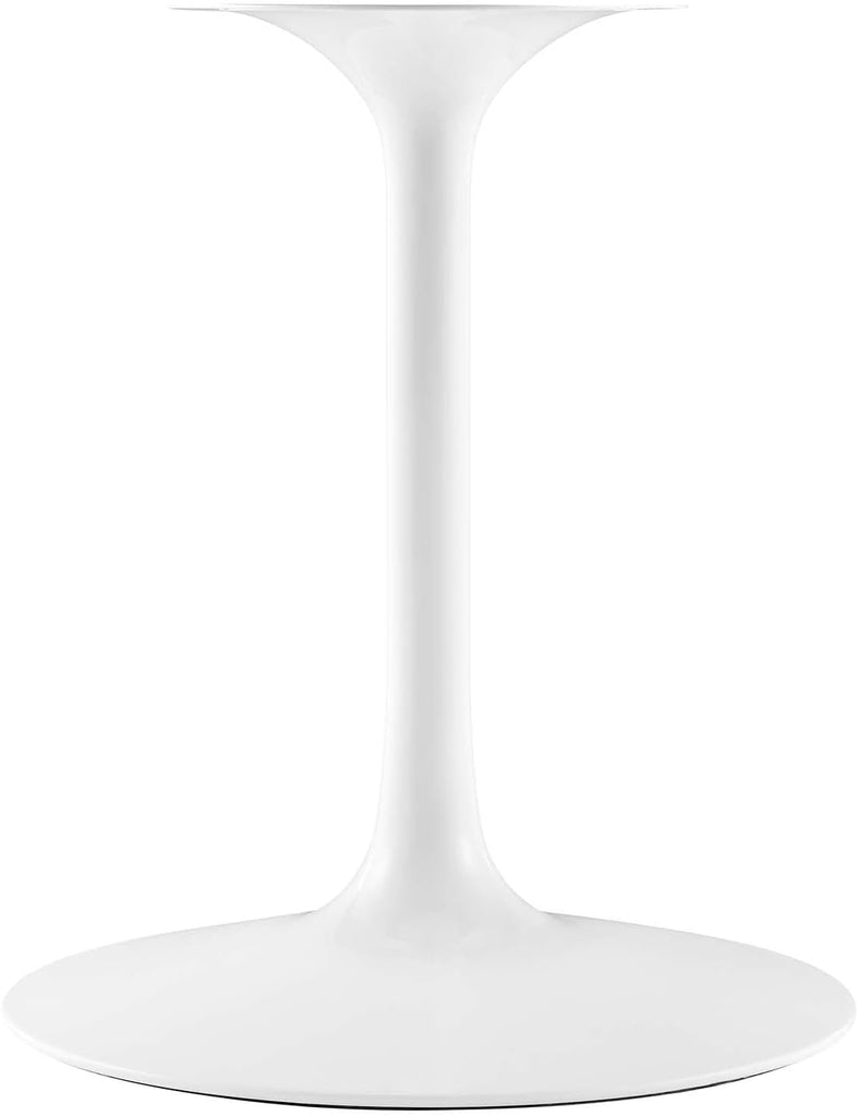 Lippa 47" Mid-Century Dining Table with Round Artificial Marble Top in White
