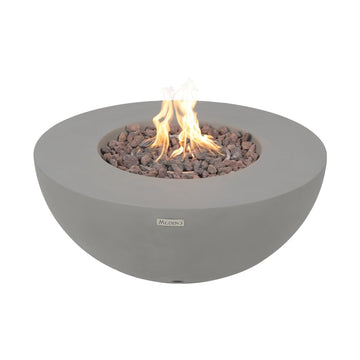 Roca Natural Gas Fire Pit Table, Round Cast Concrete, 34 x 34-in