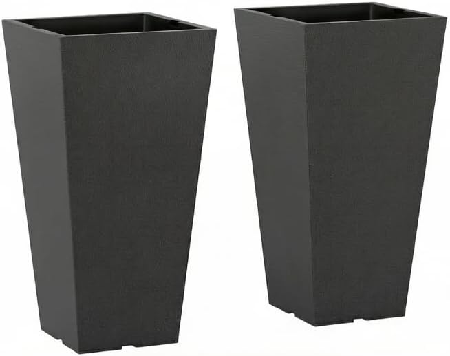 Garden Pots & Planters, Outdoor Tall Planters, Chic Planters for | Set of 2 tall 22.8in planters, durable PP