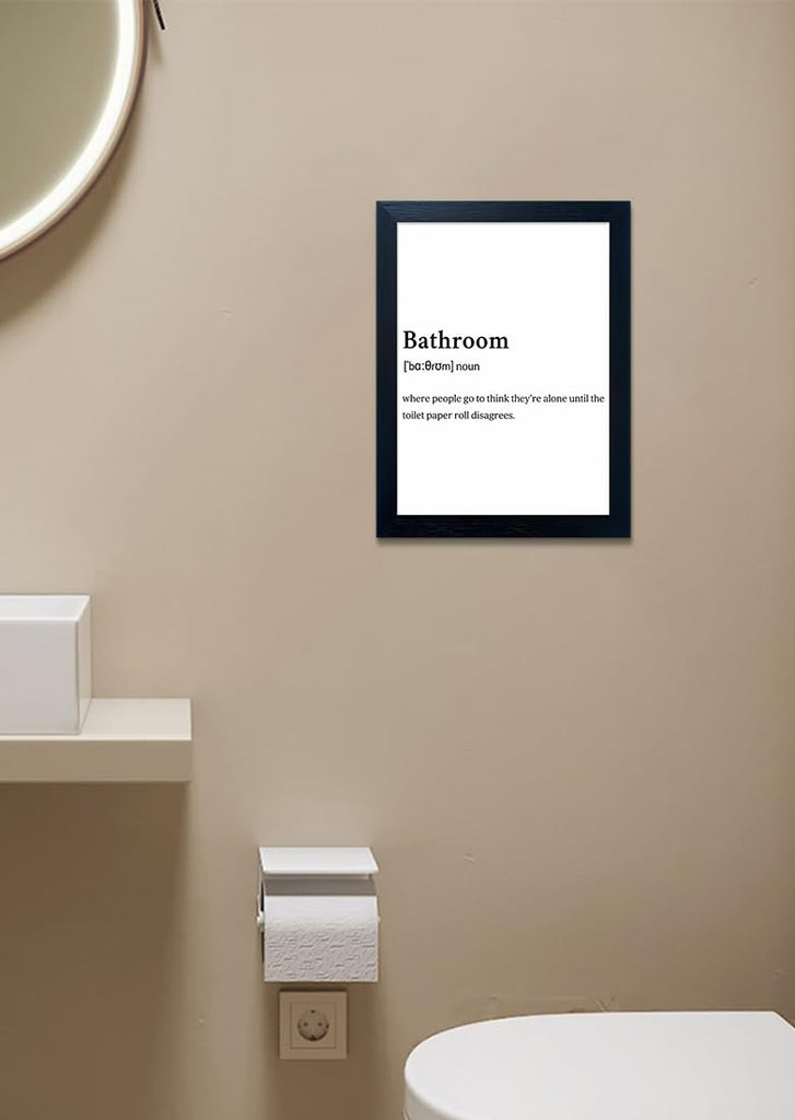 Black and White Bathroom Decor Sign Paintings Bathroom Rules Wall Art Framed Modern Canvas Print Artworks for Wall