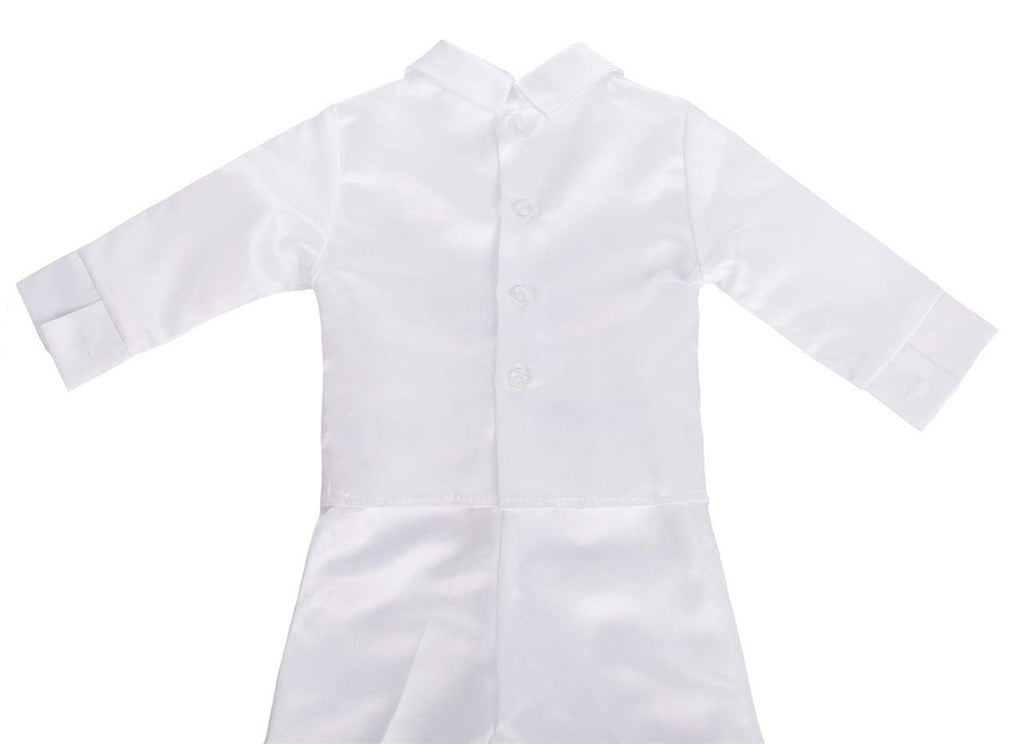Baby Boys Christening Clothing Baptism Outfits with Bonnet Long Sleeve White Suit Months