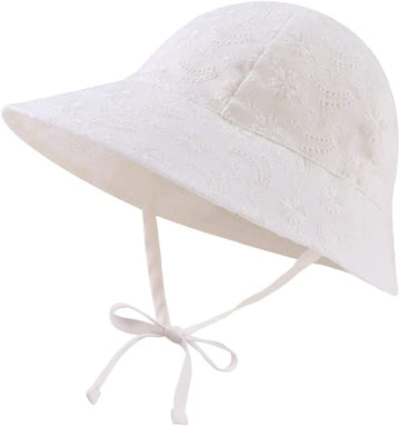 Baby Girl Sun Hats Cotton Toddler Summer Cap Girls Wide Brim Bucket Hat Infant Flower Hats Beach Sun Protection