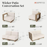 6-Piece Rattan Outdoor Patio Furniture Set with Thick Cushions for Backyard, Garden & Porch