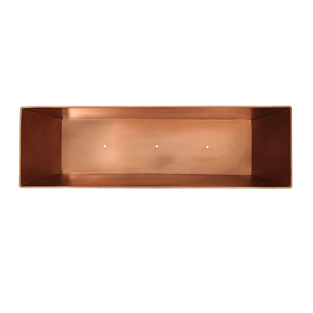 Plain Copper Flowerbox, Large Copper Window Flowerbox Planter, Large, Antique Copper Finish