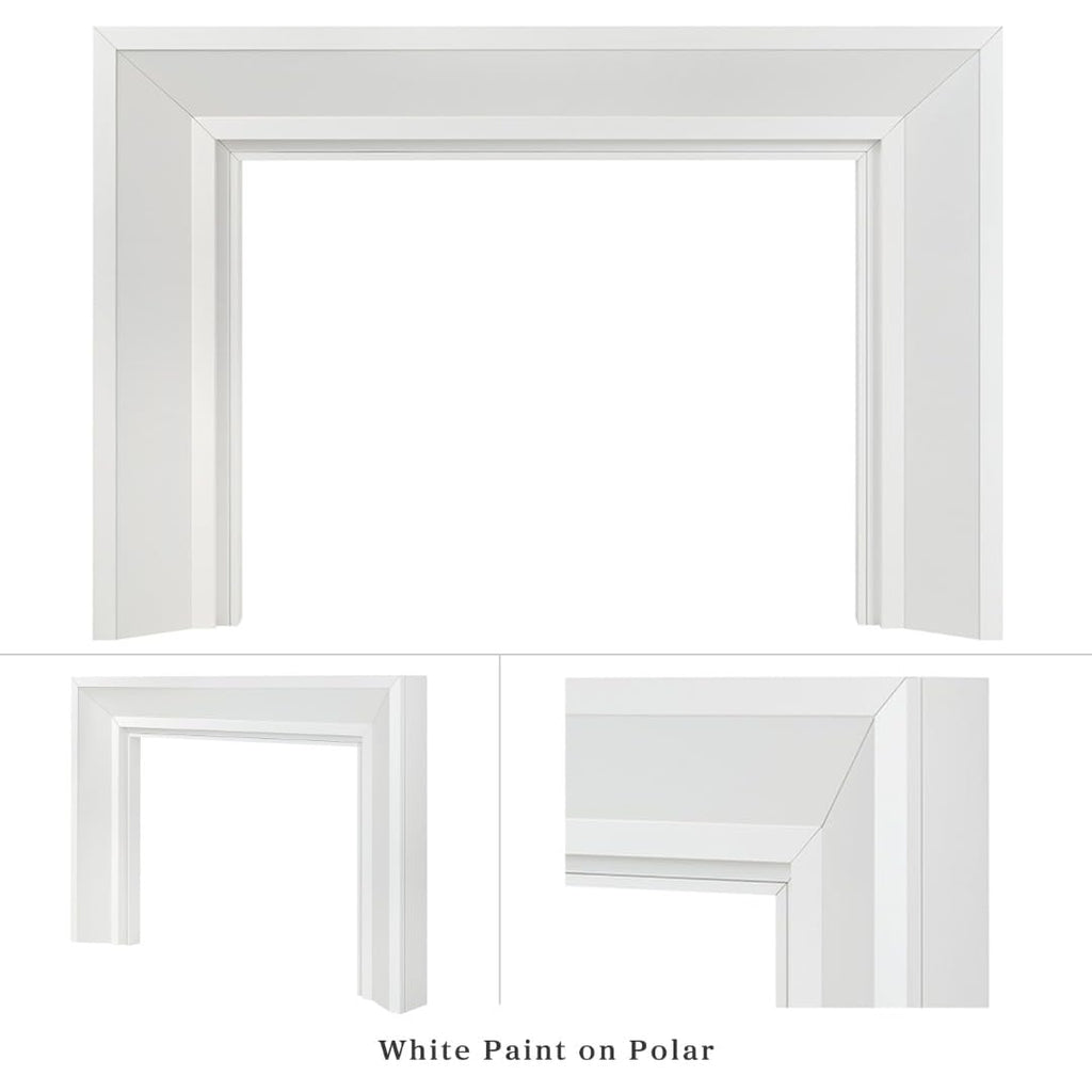 Ember Everly Wood Fireplace Mantel Surround Kit in White | 48" x 42" Opening | 72" x 54" Overall | Modern Picture