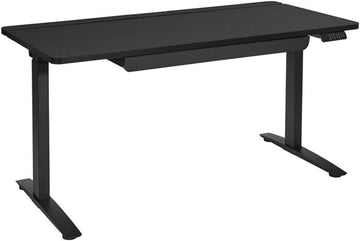Electric Height-Adjustable Gaming Desk, 60" W x 28" D, Steel Frame, Gray Carbon Fiber Finish, RGB LED Lights