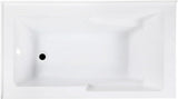 VTAM6032L22S 60-Inch Acrylic 2-Wall Corner Alcove Tub with Corner Apron, Left Hand Drain Hole, White