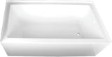 VTAP603222R 60-Inch Acrylic 3-Wall Alcove Tub with Right Hand Drain Hole, White