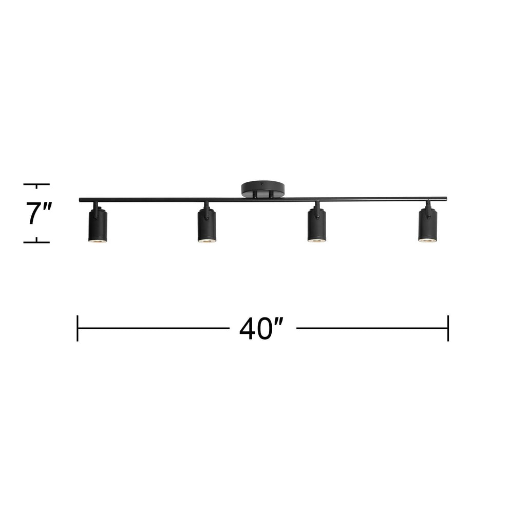 Vester 4-Light Black LED or Wall 40" Wide Track Light Fixture