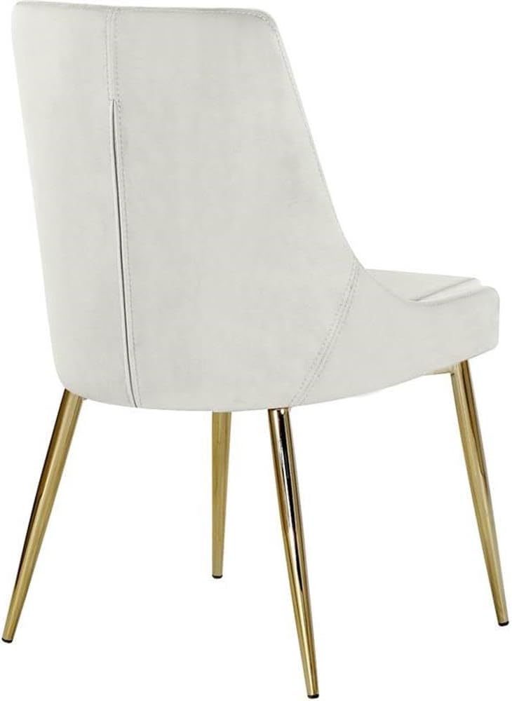 Modern, Contemporary Velvet Upholstered Dining Chair with Sturdy Metal Legs, Set of 2, 19.5" W x