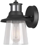 Electric 32982 1-Light Motion Sensor Wall Sconce, Outdoor, Matte Black, Clear Seeded Glass Shade, 150 Degrees, 30ft. Range, Farmhouse, E26 Bulb, Porch Light, Weather Resistant A123-B0C6BSKZ2F