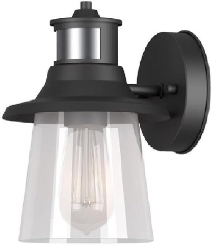 Electric 32982 1-Light Motion Sensor Wall Sconce, Outdoor, Matte Black, Clear Seeded Glass Shade, 150 Degrees, 30ft. Range, Farmhouse, E26 Bulb, Porch Light, Weather Resistant A123-B0C6BSKZ2F