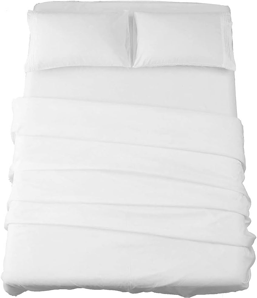 Bed Sheet Set Super Soft Microfiber 1800 Series Luxury Egyptian Sheets 16-Inch Deep Pocket Wrinkle and Hypoallergenic-4 Piece(Queen White)