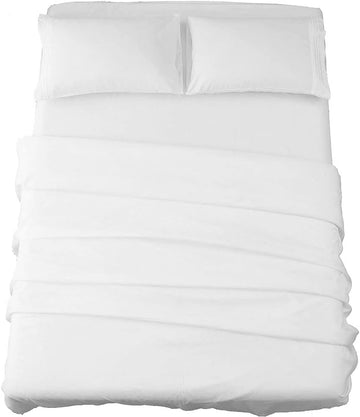 Bed Sheet Set Super Soft Microfiber 1800 Series Luxury Egyptian Sheets 16-Inch Deep Pocket Wrinkle and Hypoallergenic-4 Piece(Queen White)