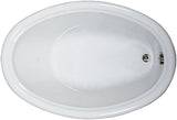 60 in. x 42 in. Acrylic Oval Drop-In Soaking Bathtub with Reversible Drain in Biscuit