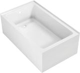 VTAP6036L22TS 60-Inch Acrylic 2-Wall Corner Alcove Tub with Left Hand Drain, White