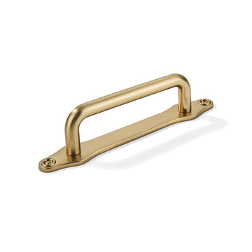 5 Pack 3 Inch Hole Center Brushed Brass Cabinet Pull with Backplate Solid Heavy Duty Handles with Backplate Cabinet