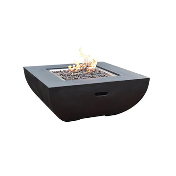 Aurora Natural Gas Fire Pit Table Cast Concrete 34 x 34-in