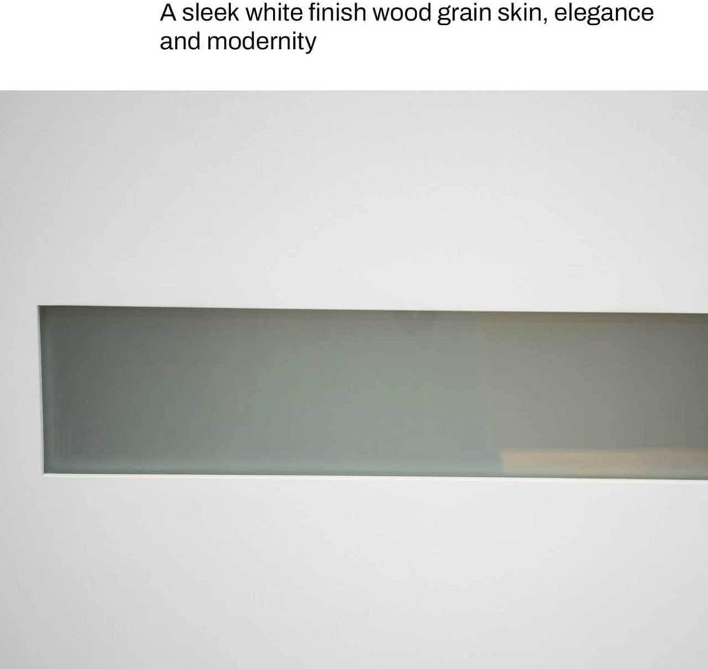 36 x 80 Fiberglass Entry Door, Modern Front Door with 4-Lite Frosted Glass, Exterior Entry Door for Home, Right Hand