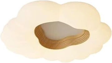 LED Semi Flush Mount Ceiling Light Fixture Cream Modern Close to Ceiling Lamp with White Cloud Shade Kids Room Living