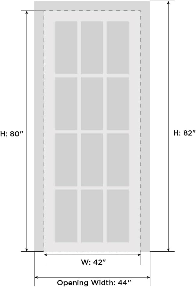 Interior Door 42 x 80 inches | Base 7772 White | Single Regular Panel Frame Handle | Bathroom Bedroo