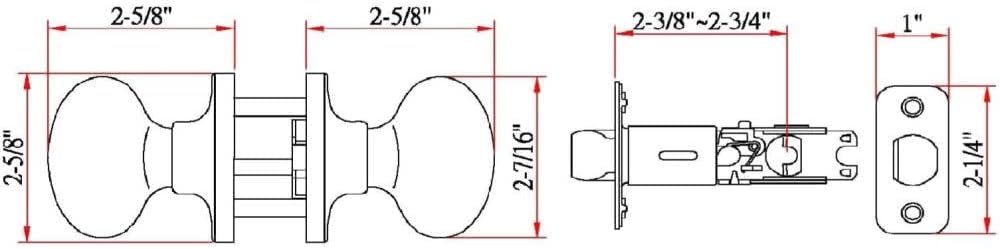 Egg Passage Door Knob, Satin Nickel