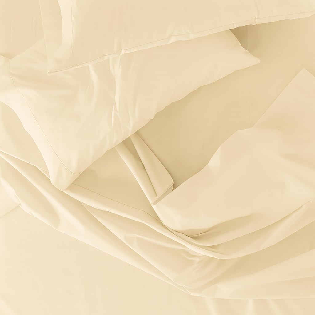 600 Thread Count Sateen California King Sheet Set - 100% Peruvian Pima Cotton, 4 Piece (Flat, Fitted, 2 Pillowcases)
