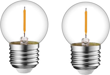 LED Filament Mini Globe Light Bulbs 0.5W Equivalent to 5 Watt Incandescent - E26 Medium Base 2700K Warm