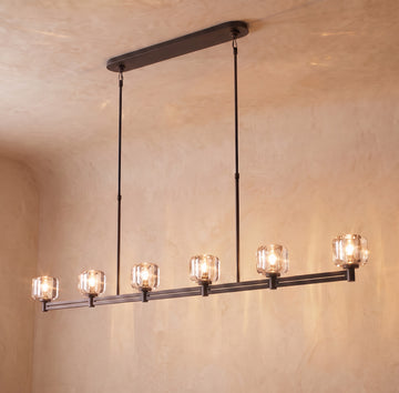 Inspired Demaret Style 72 Inch Linear Crystal Chandelier Bronze - Main Product View