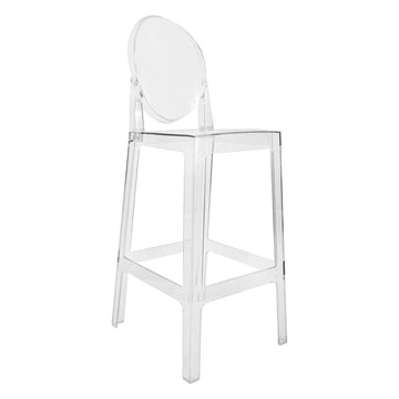 Clear Resin Oval Back Ghost Barstool