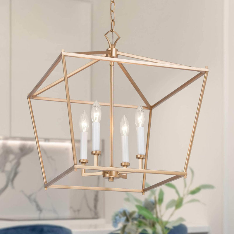 4 - Light Dimmable Geometric Chandelier