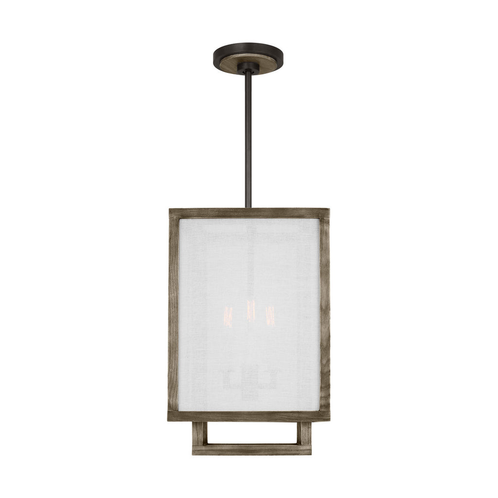 4-Light Wood Dimmable Square / Rectangle Chandelier