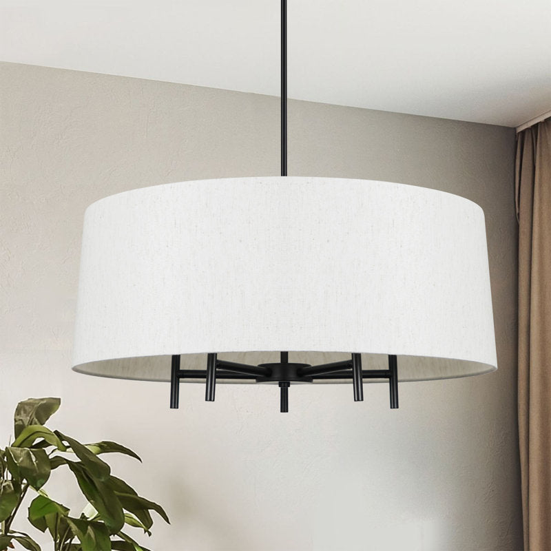 Leithgow 6 - Light Steel Dimmable Round Chandelier