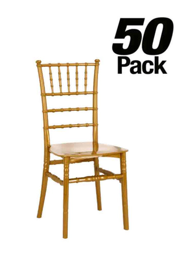 50 Chair Pack Gold Classic Resin Ballroom Chair
